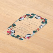 Kerst Bloem Blad Helder Trouw Acryl Uitnodigingen (Laagn)