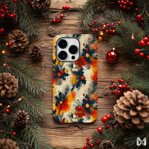 Kerst Bloem Botanisch Patroon met Naam Citaten Case-Mate iPhone 14 Pro Hoesje