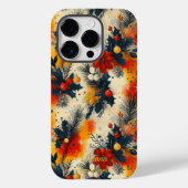 Kerst Bloem Botanisch Patroon met Naam Citaten Case-Mate iPhone Case (Achterkant)