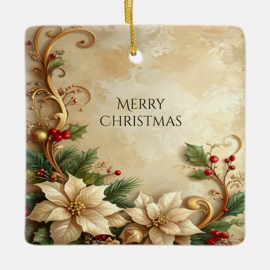 Kerst Bloem Kerst Ornament (Voorkant)