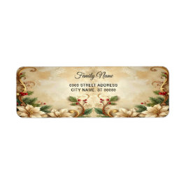 Kerst Bloem Kerst Retouradres Label