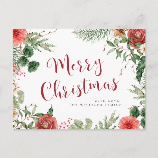 Kerst Bloem Kerstkaart Briefkaart (Voorkant)