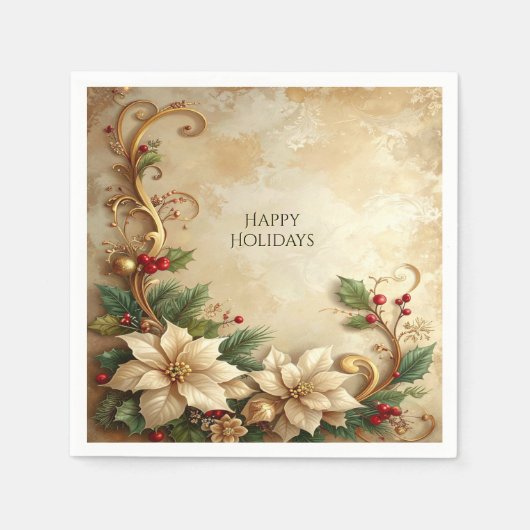 Kerst Bloem Kerstmis Servet (Voorkant)