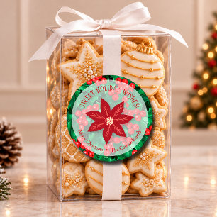 Kerst Bloem Kerstmis Thuis Bakfeestdagen Ronde Sticker