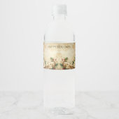 Kerst Bloem Kerstwaterfles Label Waterfles Etiket (Voorkant)