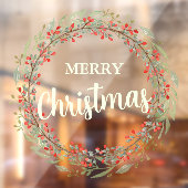 Kerst Bloem krans Vrolijk Kerstfeest Raamsticker (Vel 2)