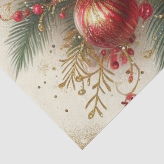 Kerst Bloem Rode Poinsettia Weefsel Papier (Detail)