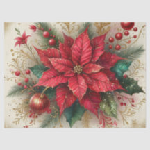 Kerst Bloem Rode Poinsettia Weefsel Papier