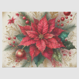 Kerst Bloem Rode Poinsettia Weefsel Papier