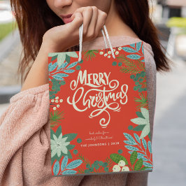 Kerst Bloem Rood Kerst Feestdag Medium Cadeauzakje