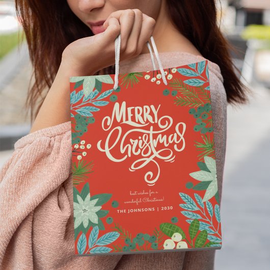 Kerst Bloem Rood Kerst Feestdag Medium Cadeauzakje
