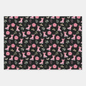 Kerst Bloem Roze Schaatsen Inpakpapier Vel (Voorkant 3)