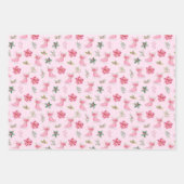 Kerst Bloem Roze Schaatsen Inpakpapier Vel (Voorkant 2)