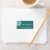 Kerst Bloem Vakantie Gift Label-blauwgroen Etiket (Insitu)