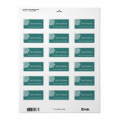Kerst Bloem Vakantie Gift Label-blauwgroen Etiket (Full Sheet)