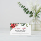 Kerst Bloemen baby shower Luier Raffle kaarten (Staand voorkant)