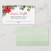 Kerst Bloemen baby shower Luier Raffle kaarten (Voorkant / Achterkant)