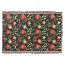 Kerst Bloemen Berry Goud Rood Ornament