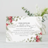 Kerst Bloemen Bijbel Verse Jesaja 9:6 Flat Feestdagenkaart (Staand voorkant)