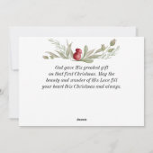 Kerst Bloemen Bijbel Verse Jesaja 9:6 Flat Feestdagenkaart (Achterkant)