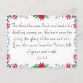 Kerst Bloemen Bijbelvers Briefkaart (Voorkant)