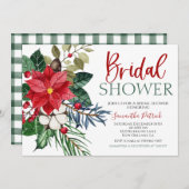 Kerst Bloemen Bruids Douche Uitnodiging (Voorkant / Achterkant)