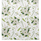  Kerst Bloemen Decoratieve Eye-catching Douchegordijn (Voorkant)