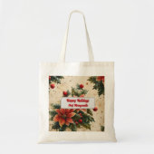 Kerst Bloemen Gepersonaliseerde Chef Kerstcadeau Tote Bag (Voorkant)