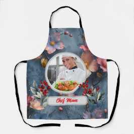Kerst Bloemen Gepersonaliseerde Chef Mam Foto Schort