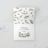 Kerst Bloemen Gevouwen Dank u Kaart (Binnen)