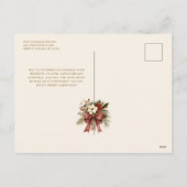 Kerst Bloemen Goud Vrolijke Tekst 2-Foto Feestdagenkaart (Achterkant)