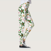 Kerst Bloemen Holly Candy Canes Gingerbread Leggings (Rechts)