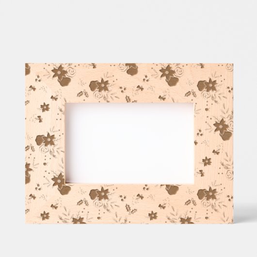 Kerst Bloemen Houten Gegraveerde Lijstjes (Voorkant)