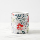 Kerst Bloemen Houten Planken Koffiemok (Center)