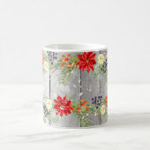 Kerst Bloemen Houten Planken Koffiemok (Center)