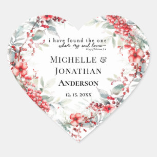 Kerst Bloemen Inspirerend Bijbel Bruiloft Hart Sticker