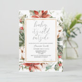 Kerst Bloemen Koud Buiten Baby shower Kaart (Staand voorkant)