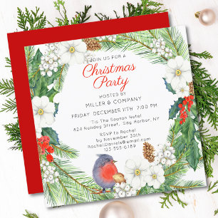 Kerst Bloemen krans Corporate Kerstfeest Kaart