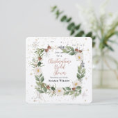 Kerst Bloemen Krans Vrijgezellenfeest Kaart (Staand voorkant)