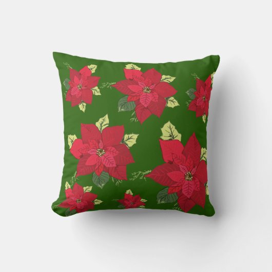 Kerst Bloemen Kussen (Voorkant)