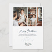 Kerst Bloemen Lijst Foto Vakantie Kaart (Achterkant)