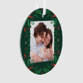 Kerst Bloemen Lijst Gepersonaliseerde Acryl Ornament (voorkant)