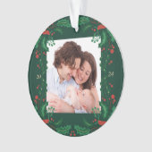 Kerst Bloemen Lijst Gepersonaliseerde Acryl Ornament (voorkant)