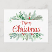 Kerst Bloemen Lijst Vrolijk Kerstfeest Feestdagenkaart (Voorkant)