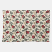 Kerst Bloemen Ontwerp Keuken Handdoeken (Horizontaal)