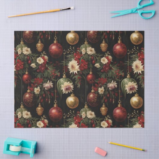 Kerst Bloemen Ornamenten Decoupage Tissuepapier (Craft)