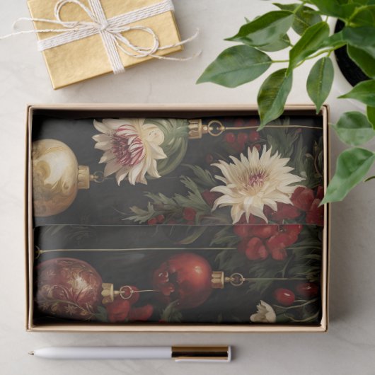 Kerst Bloemen Ornamenten Decoupage Tissuepapier (Geschenk)