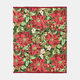 Kerst Bloemen patroon fleece deken
