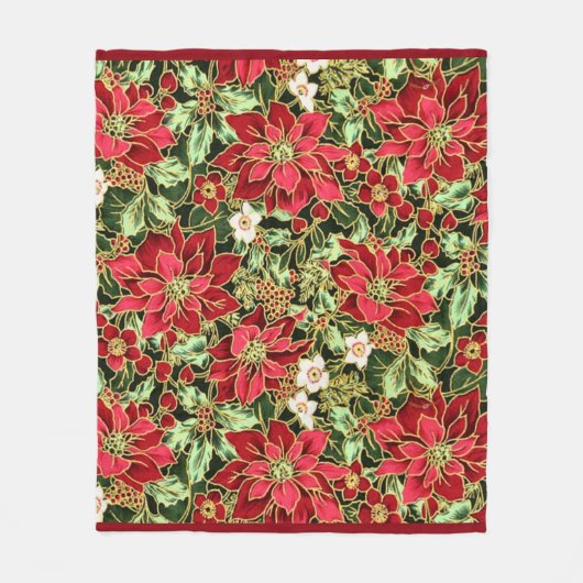 Kerst Bloemen patroon fleece deken (Voorkant)
