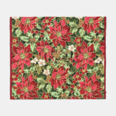Kerst Bloemen patroon fleece deken (Voorkant (Horizontaal))
